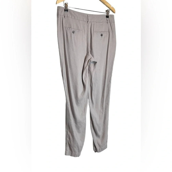 Ann Taylor | Ankle Trouser Pants Linen Blend Hook & Bar Straight Leg - Picture 4 of 9